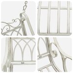 vidaXL Banc Balançoire Acier 71 x 75 x 59 cm Blanc antique