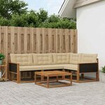 vidaXL Ensemble de canapés d'extérieur 5 Pièces Naturel et Beige