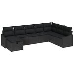vidaXL Ensemble de canapé de jardin 8 Pièces Noir 55 x 62 x 69 cm