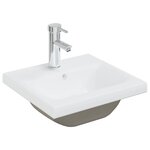 vidaXL Ensemble de meubles de salle de bain Blanc brillant Aggloméré