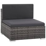 vidaXL Salon de jardin 8 Pièces avec coussins résine tressée gris