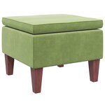 vidaXL Tabouret avec pieds en bois Vert clair Velours