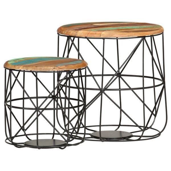 vidaXL Tables basses 2 Pièces Bois de récupération massif