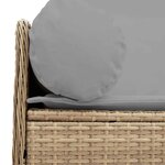 vidaXL Canapé de jardin avec coussins 3 places beige résine tressée