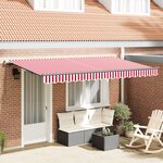 vidaXL Auvent Rétractable Rouge et Blanc et Anthracite