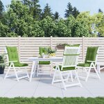 vidaXL Coussins de chaise à dossier haut lot de 4 vert mélangé tissu