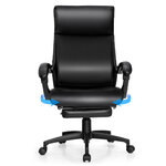 Fauteuil de bureau pivotant dossier inclinable ergonomique avec repose-pieds réglable en hauteur 62 x 71 5 x 109-119 cm noir 20_0005808