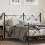 vidaXL Tête de lit métal noir 150 cm