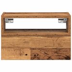 vidaXL Table de chevet murale vieux bois 45x26x28 5 cm