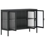 vidaXL Buffet noir 105x35x70 cm verre et acier
