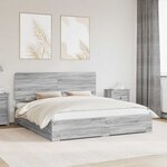 vidaXL Cadre de lit Gris Sonoma 200 x 200 cm Bois d'ingénierie