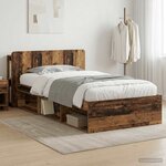 vidaXL Cadre de lit avec rangement Bois ancien 100 x 200 cm