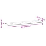 vidaXL Coussin de banc de jardin turquoise 200x50x4 cm tissu