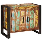 vidaXL Meuble sous-vasque de salle de bain Bois récupéré massif  fer