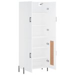 vidaXL Buffet haut Blanc 69 5x34x180 cm Bois d'ingénierie