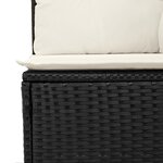 Ensemble de canapé de jardin 5 pièces vidaXL avec coussins en poly rotin noir