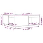 vidaXL Table basse Blanc 100x101x40 5 cm Bois massif de pin