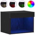Armoire Wall vidaXL avec lumières LED Chêne Noir 40x30x30 cm