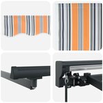 vidaXL Auvent Rétractable Bleu Marine 350x250 cm