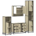 vidaXL Ensemble de meubles de salle de bain 4 Pièces chêne sonoma
