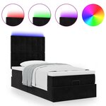vidaXL Cadre de lit ottoman avec matelas noir 90x190 cm velours