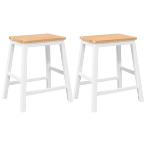 VidaXL Chaises de bar 2 Pièces blanc bois massif d'hévéa