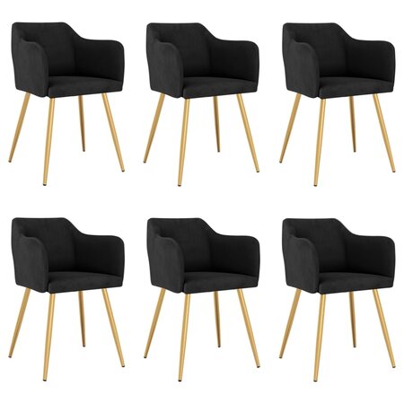 vidaXL Chaises à manger lot de 6 noir velours