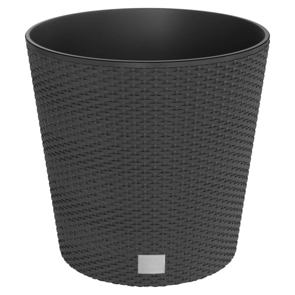 vidaXL Jardinière et intérieur amovible anthracite 35 /37 5 L rotin PP