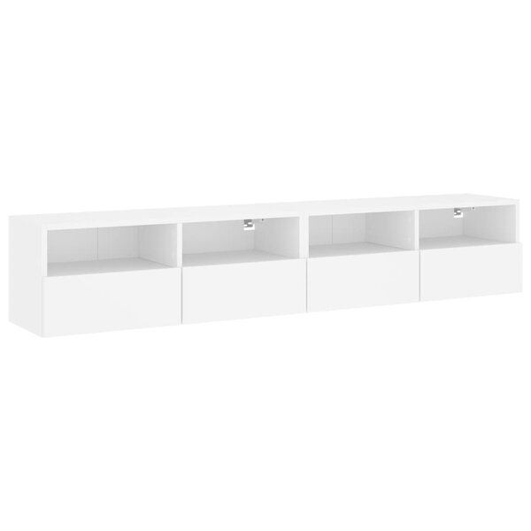 vidaXL Meubles TV muraux 2 Pièces blanc 80x30x30 cm bois d'ingénierie