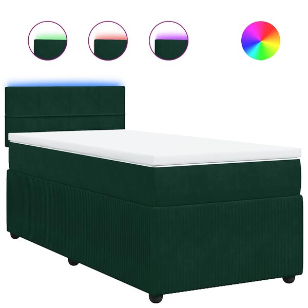 vidaXL Sommier à lattes de lit avec matelas Vert foncé 100x200 cm