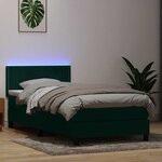vidaXL Sommier à lattes de lit et matelas et LED vert foncé 90x210 cm velours