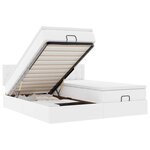 VidaXL Cadre de lit ottoman avec matelas blanc 200x200 cm similicuir