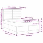 vidaXL Lit à ressorts avec matelas et LED gris foncé 160 x 200 cm  en tissu.