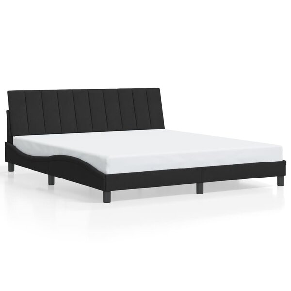 vidaXL Cadre de lit sans matelas Hanko noir 180x200 cm velours