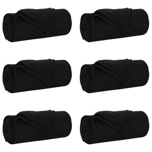 vidaXL Couvertures à jeter 6 Pièces Noir 200 x 150 cm Toison
