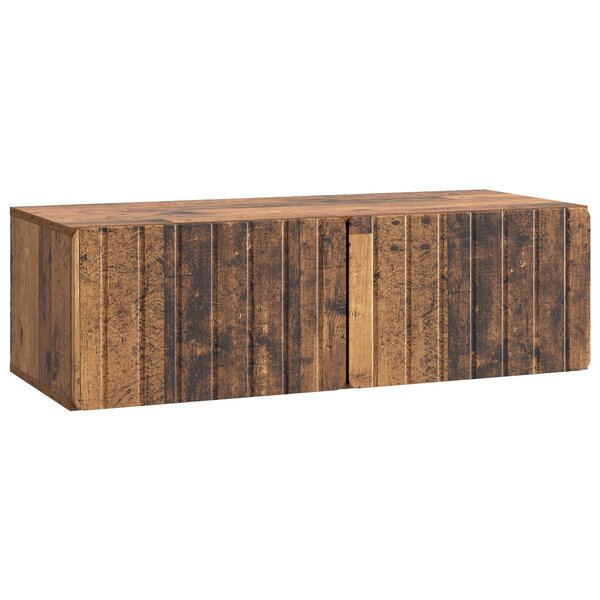 vidaXL Meuble TV mural 98 x 41 x 30 cm Bois ancien Bois d'ingénierie