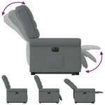 vidaXL Fauteuil inclinable électrique gris foncé tissu