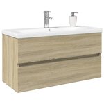 vidaXL Ensemble de meubles de bain 2Pièces céramique et bois d'ingénierie