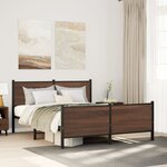 vidaXL Cadre de lit en métal sans matelas chêne marron 140x200 cm