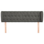 vidaXL Tête de lit avec oreilles Gris foncé 163x23x78/88 cm Velours