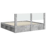 vidaXL Cadre de lit avec rangement et tête de lit Gris béton