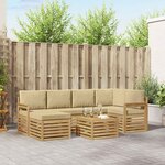 vidaXL Ensemble de canapés d'extérieur 7 Pièces Blanc et Beige