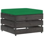 Vidaxl salon de jardin 8 pièces avec coussins bois imprégné de gris