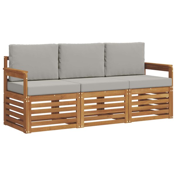 vidaXL Ensembles de canapés avec coussin 3 Pièces Gris Naturel et Clair