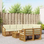vidaXL Ensembles de canapés avec coussin 9 Pièces Naturel et Crème