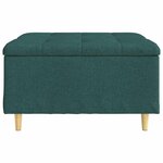 vidaXL Pouf de rangement avec coussin Vert foncé 80 x 80 x 45 cm tissu