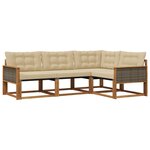vidaXL Ensemble de canapés d'extérieur 4 Pièces Naturel et Beige