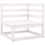 vidaXL Salon de jardin 7 Pièces Blanc Bois de pin massif