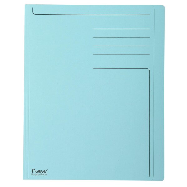 Chemise Rigide À Bord Décalé Forever® 280g/m2 Avec Impression - 24x32cm - Bleu Clair - X 100 - Exacompta