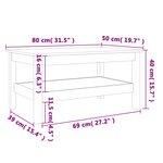 vidaXL Table basse cire marron 80x50x40 cm bois massif de pin